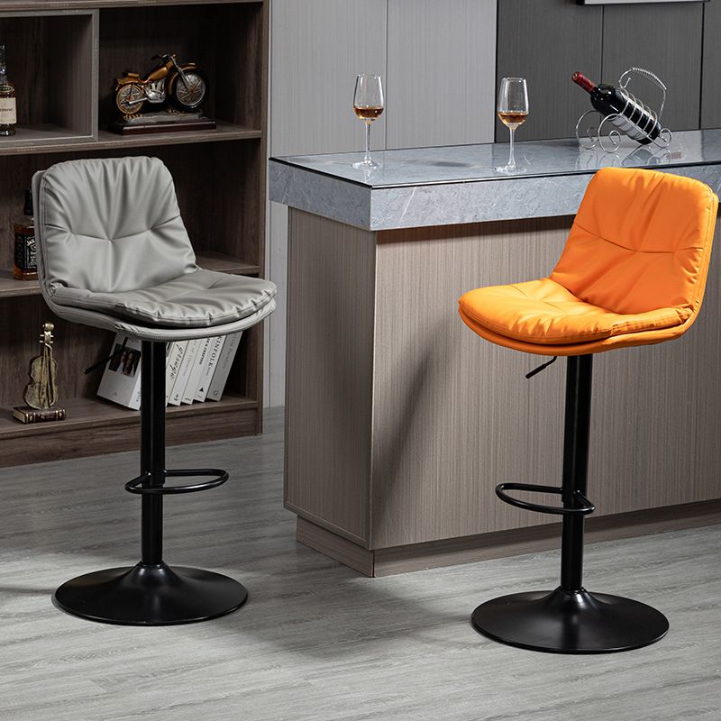 Modern Style Metal Bar Stools with Swivel and Adjustable Height Living Room Bar Stools