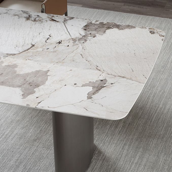 Metaal traditionele luxe rechthoek binnen tafel gesinterde stenen tafel voor eetkamer en keuken