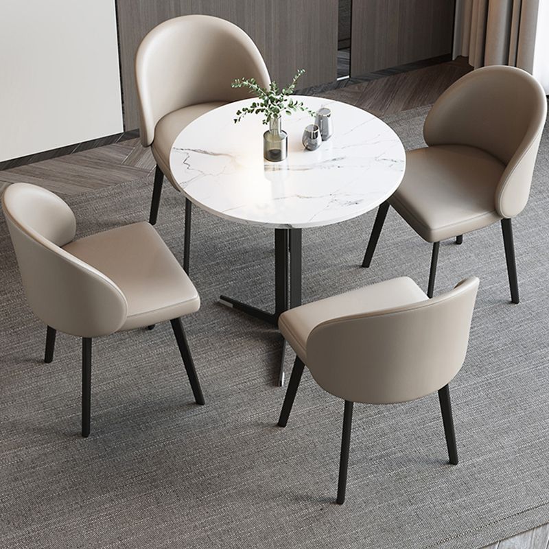 Industrial Style Side Chair Solid Back Metal Dining Room Chair for Kitchen