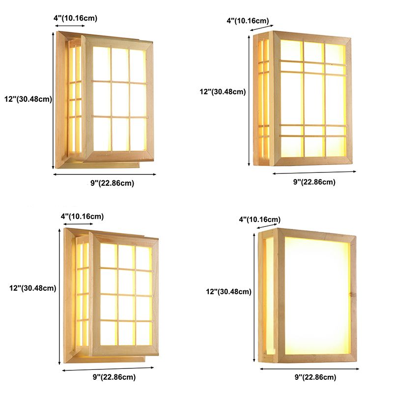 Wooden Wall Mount Light Geometry Shape Modern LED Wall Sconce Light for Living Room