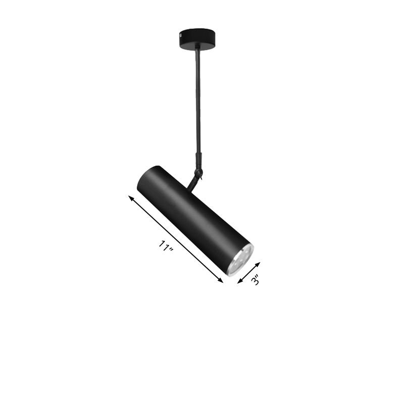 LED CILINDRO LED METAL METAL SIMPLE PARTIZAJE NEGRO CON ALTA AJUSTABLE EN CALENTE/BLANCO, 11 "/19" Altura