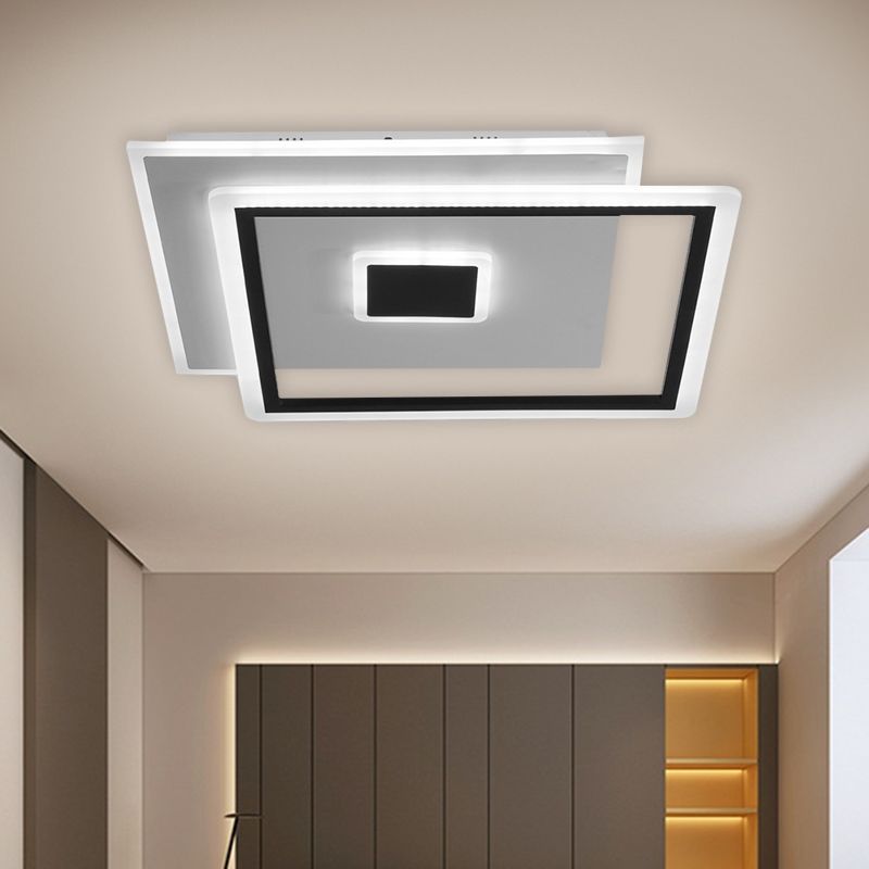 Lampada da soffitto quadrata intrecciata nordica in vetro chiaro LED camera da letto a incasso in nero/bianco, 16,5 "/20,5" larghezza (la personalizzazione sarà 7 giorni)