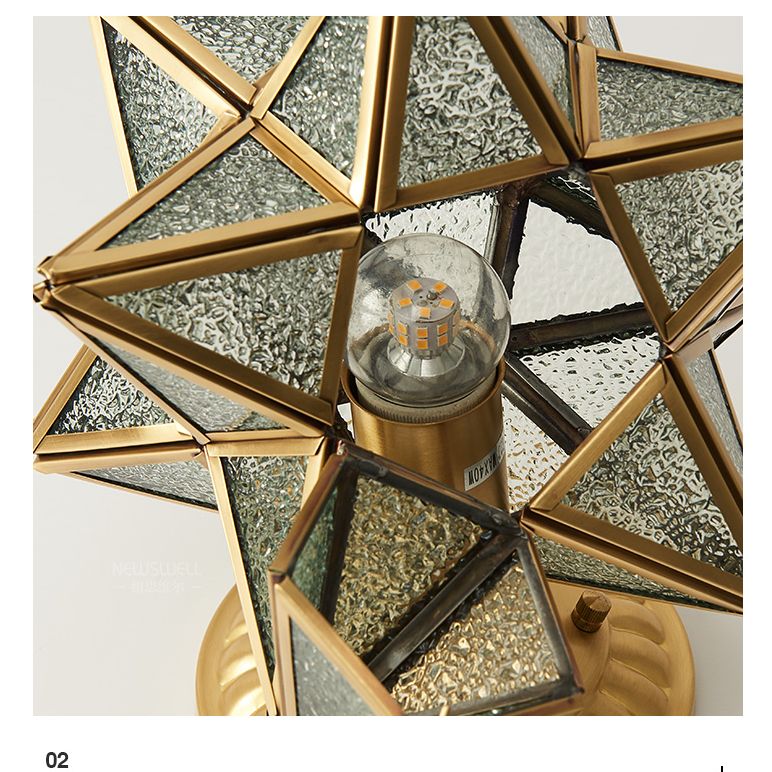 Lámpara de estrella de luz colgante de latón vintage 1 lámpara colgante de vidrio claro con cadena ajustable para pasillo