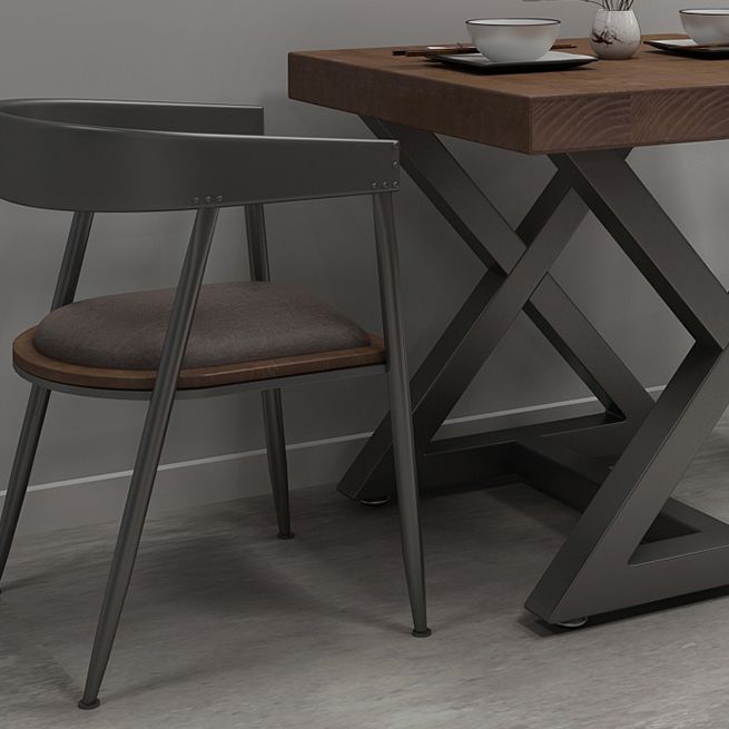 Industrial Square Dining Table Pine Solid Wood Table with Trestle Base