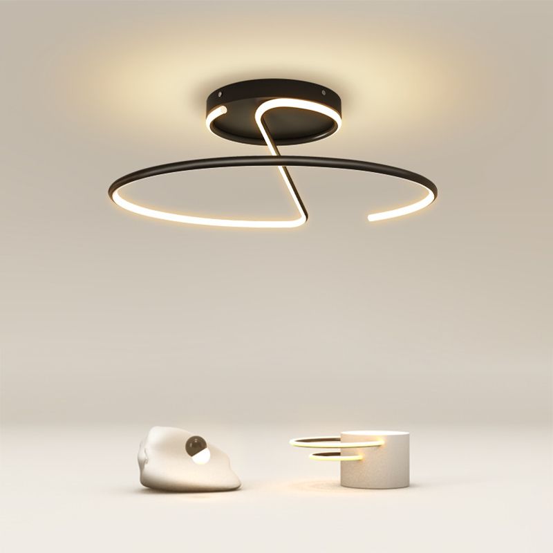 Nordic Metal Ceiling Light Linear 1 Light Flush Mount Ceiling Light for Bedroom