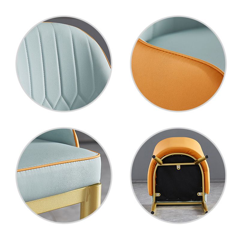 1/4/5/7 Pcs Metal Glam Dining Room Set with Rectangle Table and Leather Chairs Dining Set