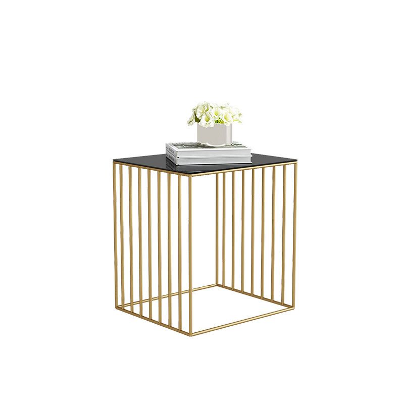 Mid-Century Metal Frame Rectangular Metal Wrap Living Room Side Table