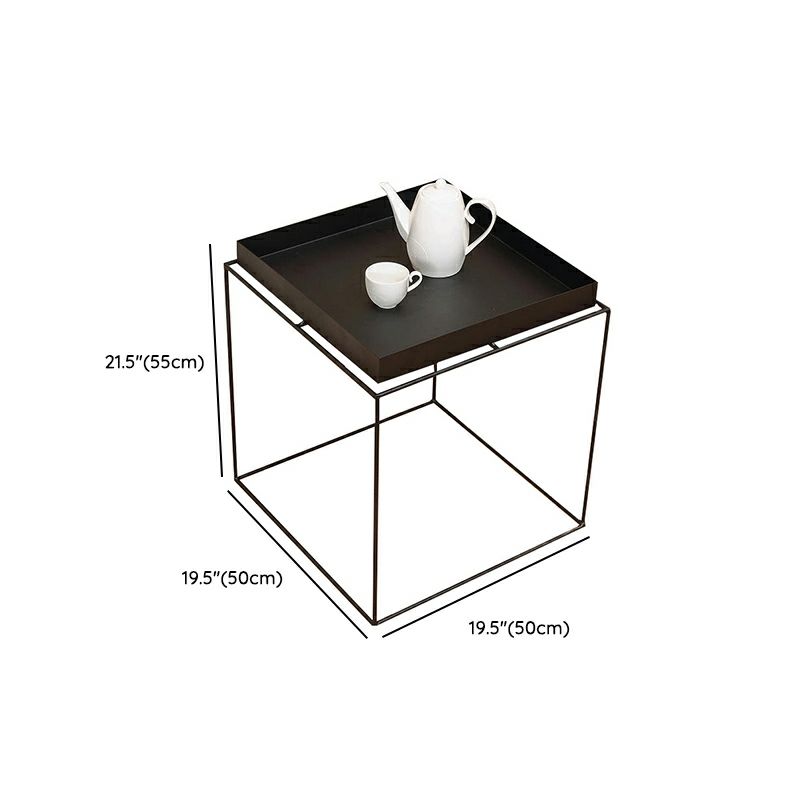Mid-Century Black Corner Table Metal Frame Sofa Side End Table