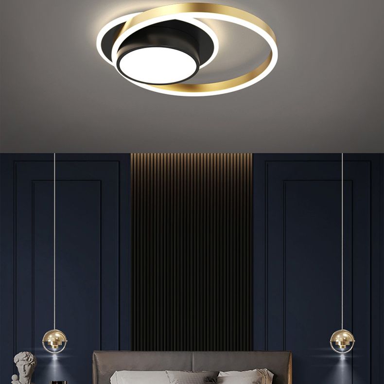 Acrylic Contemporary Style LED Ceiling Light Minimalism Aluminum Nordic Style Flush Mount Lighting Fixture in Gold