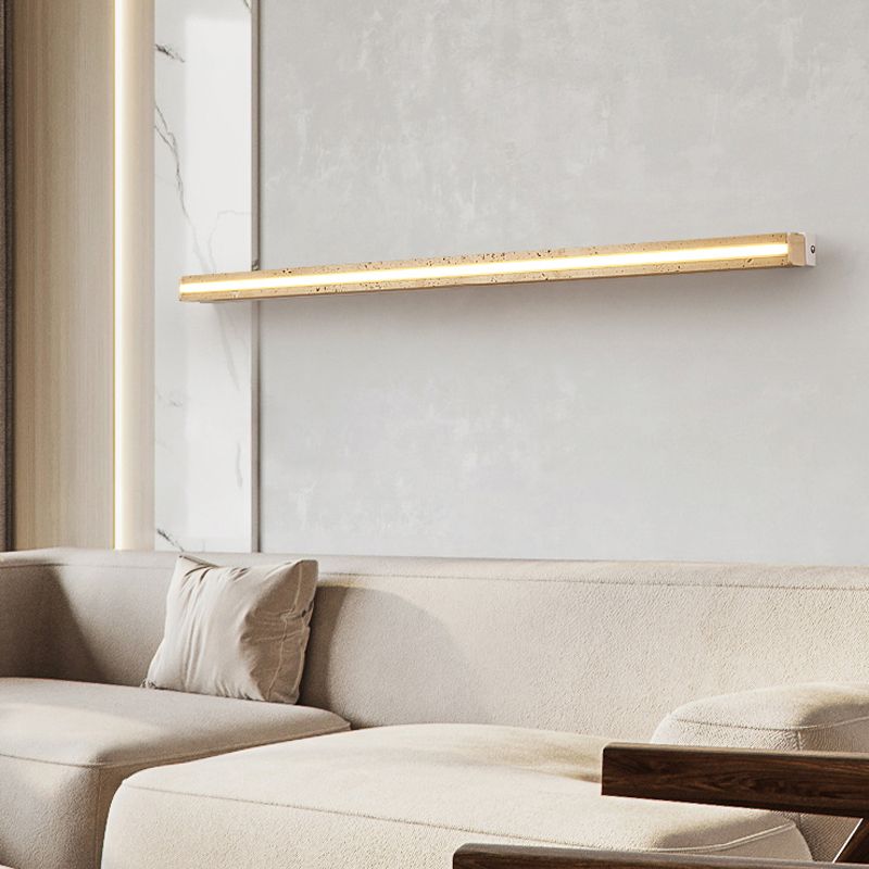 Linear Shape Stone Wall Mount Light Modern Style 1-Light Wall Light Sconce in Yellow
