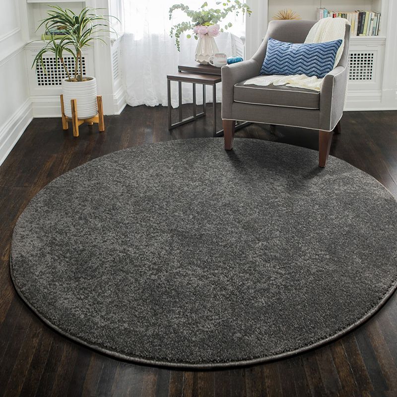 Tappeto moderno rotondo in poliestere solido poliestere moquette non slip tappeto interno per soggiorno