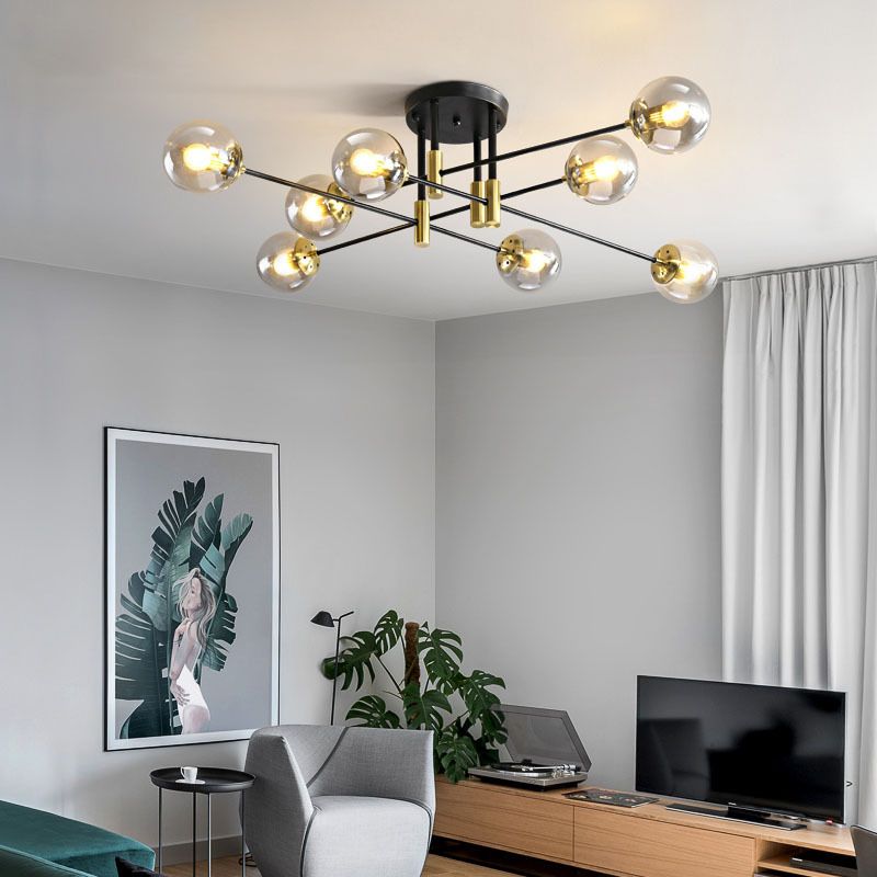 Ball Glass Shade Ceiling Light Modern Bedroom Ceiling Lamp Fixture