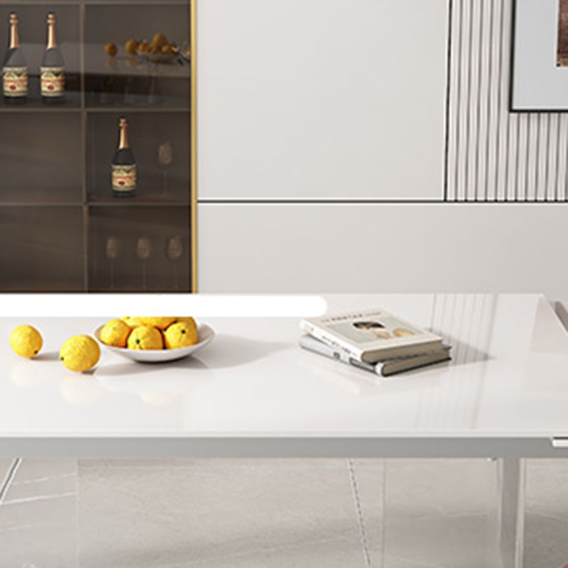 Extendable Dining Table Set 1/4/5/7 Pieces with Acrylic Base Kitchen Furniture Set