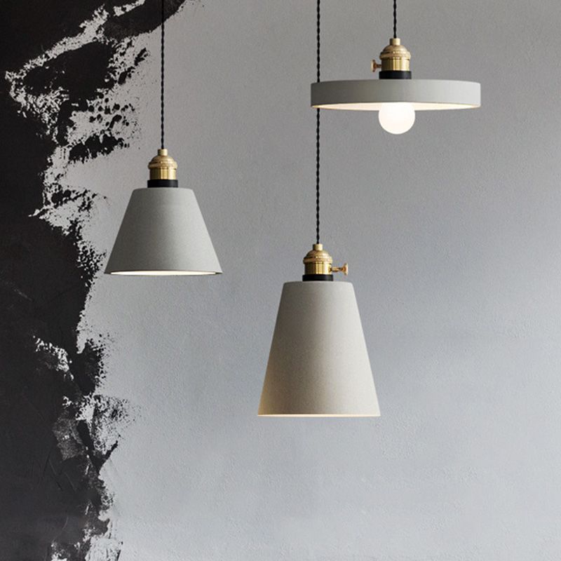 Brass Lamp Holder Cement Hanging Light 1-Light Nordic Simplicity Style Creative Lighting Pendant for Bedroom