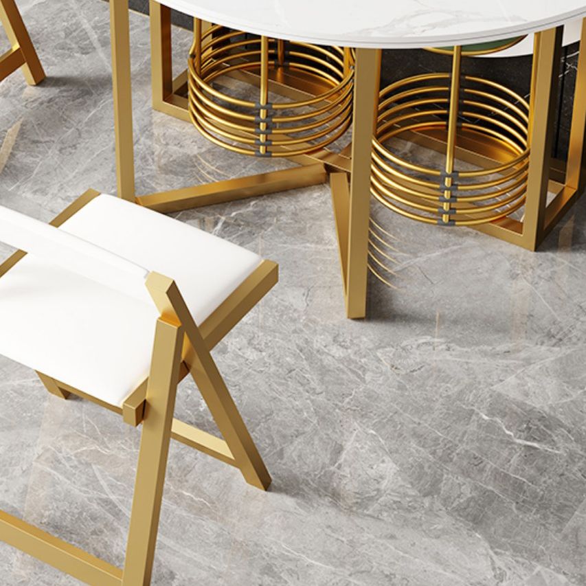 Glam Round Dinette Set 1/2/3/7 Pieces Gold Foldable Dining Table Set