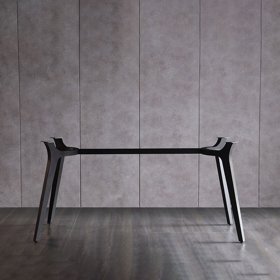 Gray Stone Top Table Rectangle Modern Dining Table with 4 Legs