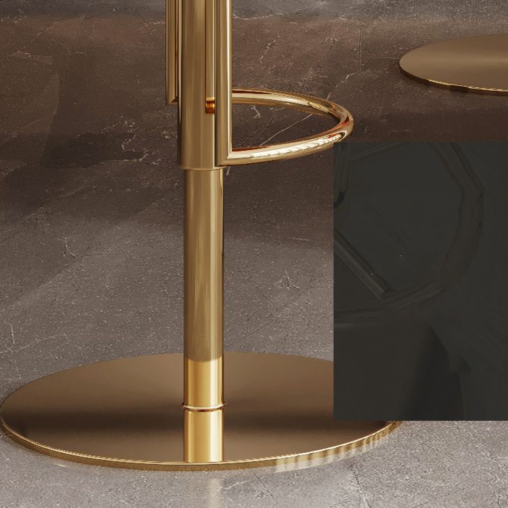 Glam Style Liftable Bar Stool Round Seat Counter Bar Stool with Metal Legs