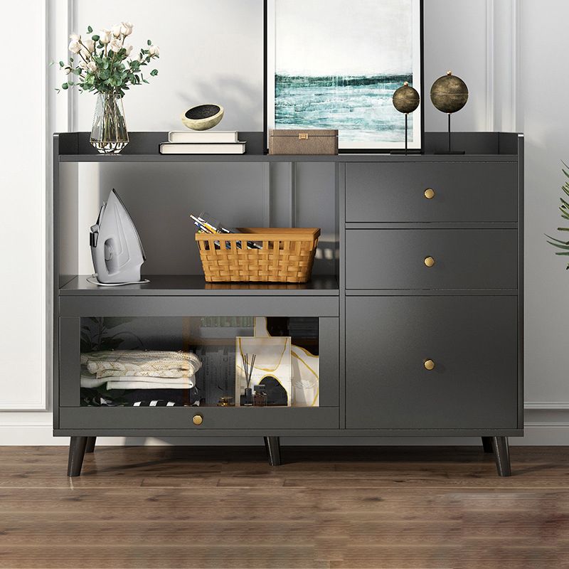Bracket Legs Accent Cabinet with Drawers and Doors Cabinet for Living Room