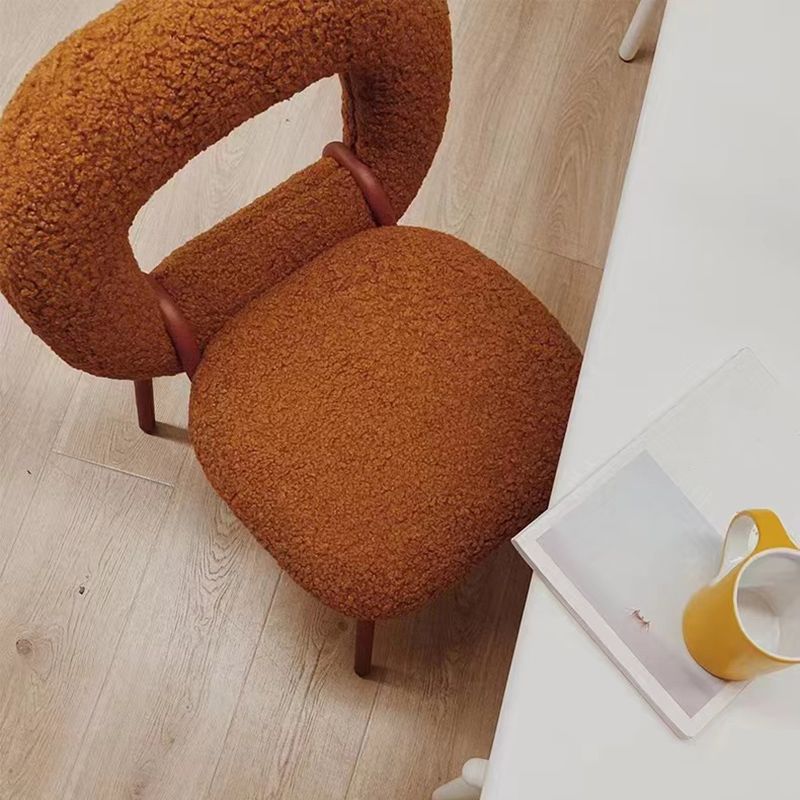 Designer Style Armless Dining Chair Open Back Side Velvet Chair with Metal Legs