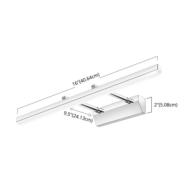 Zilveren lineaire LED uitzetbare wandlamp in moderne stijl roestvrijstalen wandlicht met acrylschaduw