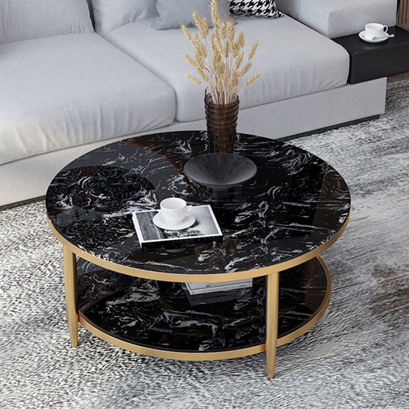 4 Legs 1 Single Coffee Table Modern Marble Round Cocktail Table