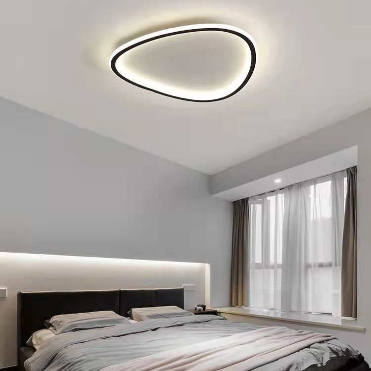 Geometry Ceiling Fixture Modern Style Metal 1 Light Ceiling Mounted Light in Black