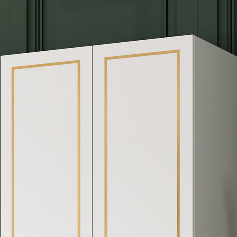 White Engineered Wood Wardrobe Armoire Modern Wardrobe Cabinet