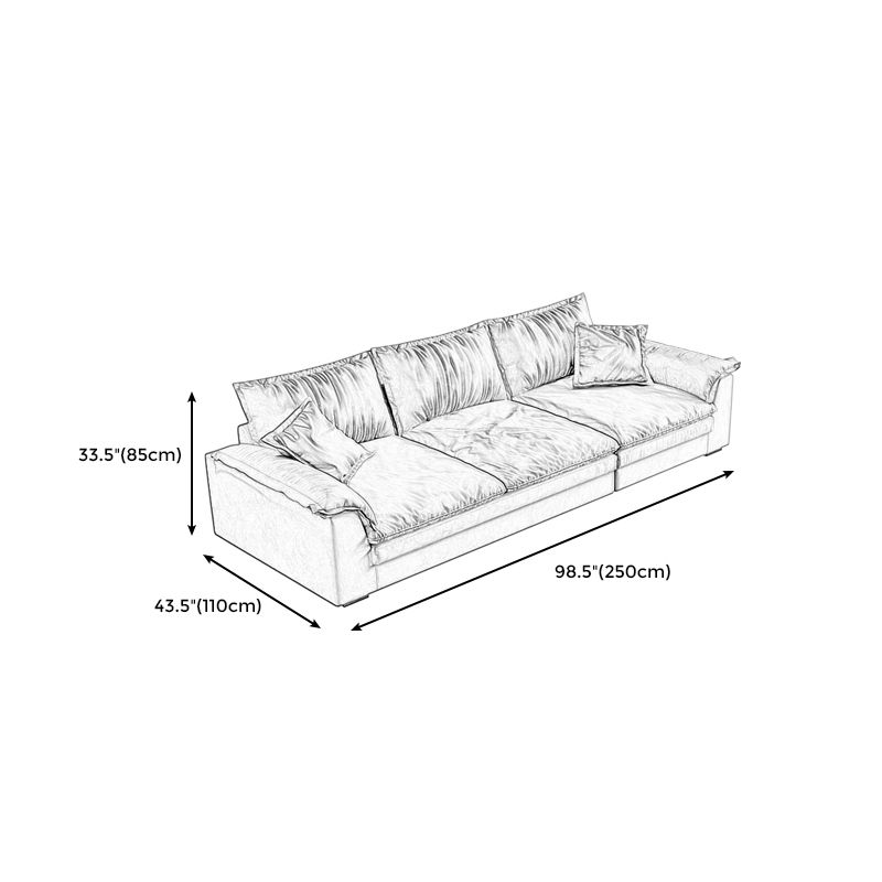 Black Faux Leather Pillow Top Arm Sofa/Sectionals with Stain-Resistant