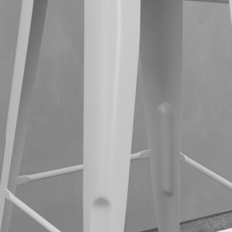 Modern Armless Square Bar Chair Low Back Bar Stool with Metal Legs