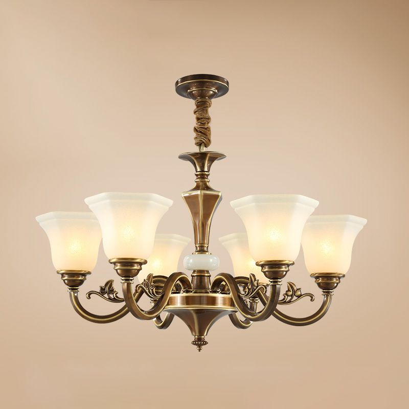 Modern Style Metal Hanging Pendant Light Glass Geometric Chandelier for Living Room