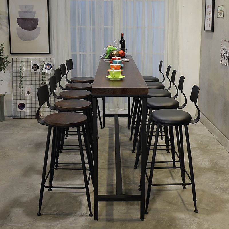 1/6/11 Pieces Industrial Rectangular Pub Table Set Solid Wood Counter Table Set