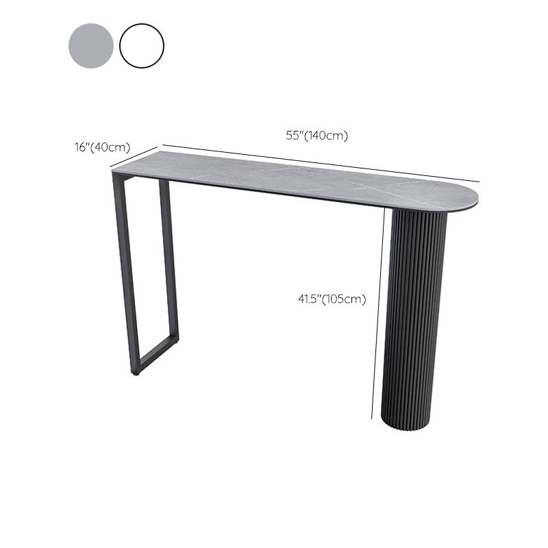 Modern Sintered Stone Bar Table Metal Base Dining Table for Kitchen Living Room