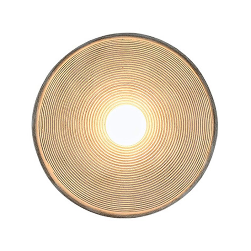 1 Light Circular Shape Wall Light Sconce Modern Wood Wall Light Fixture for Living Room