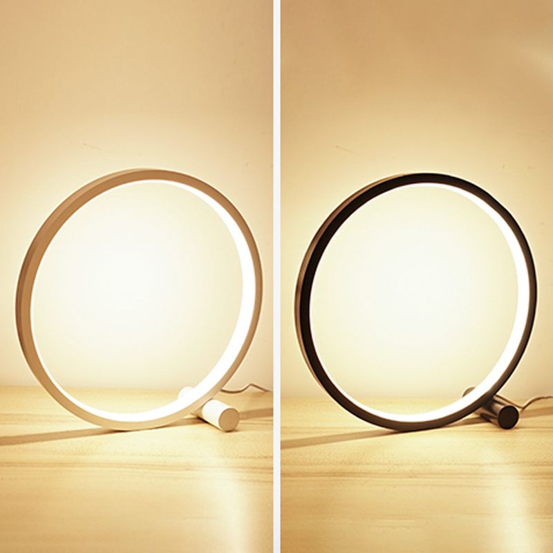 1 lampada da comodino a cerchio leggero lampade da comodino in metallo contemporaneo per camera da letto