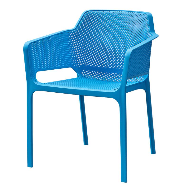 Modern Style Dining Chair Arm Dining Chair with Plastic Legs for Kitchen