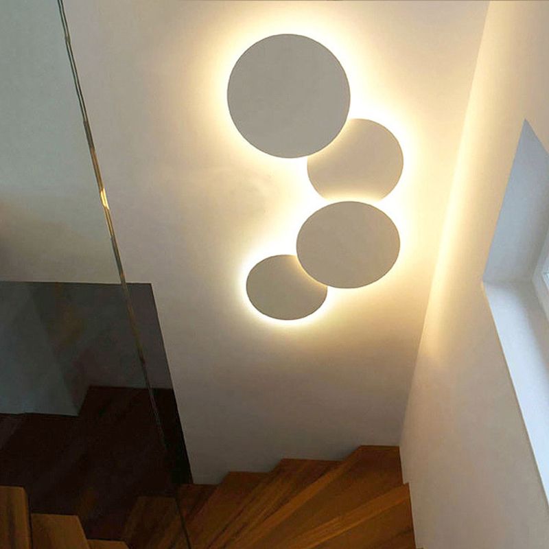 Nordic Creative Art SimpleStyle Round Shade Wall Sconce Metal 1 Light Sconces for Bedroom.