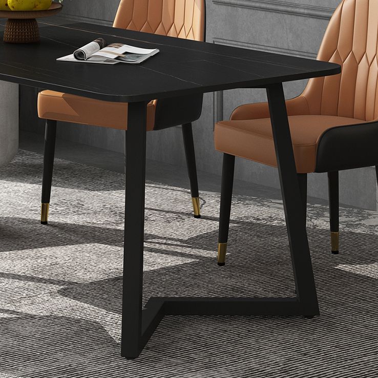 Modern Black Dining Table Set 1/2/5/7 Pieces Metal Dinette Set for Home