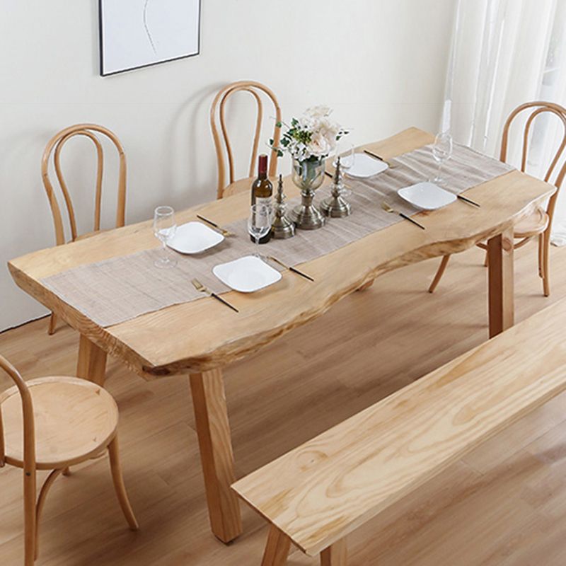 Rectangle Solid Wood Dining Table Simplicity 4 Legs Table for Dining Room