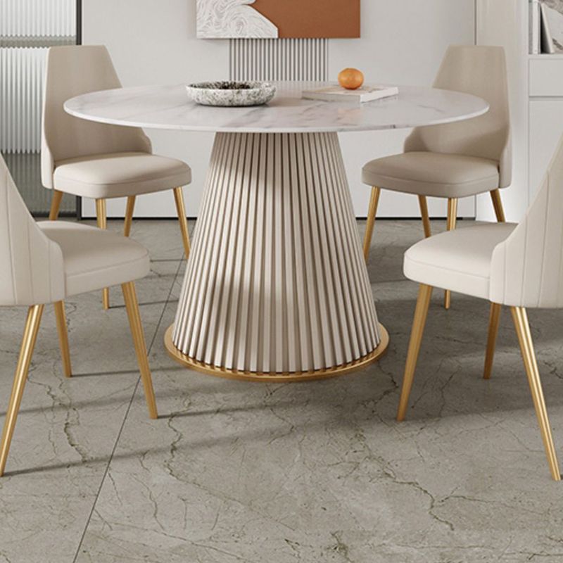 Modern Leather Armless Chair Upholstered Parsons Back Side Chair with Metal Base