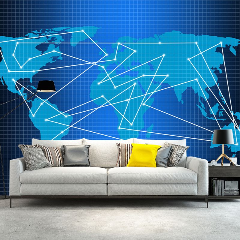 Area Map Murals Wallpaper for Bedroom Living Room, Custom Size Available
