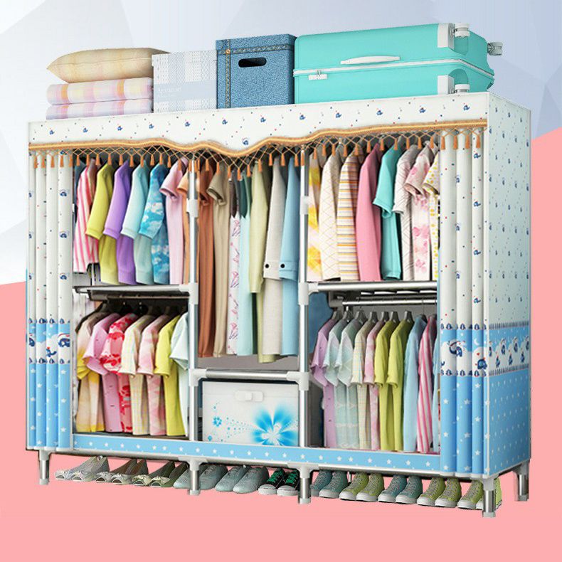 Contemporary Style Home Wardrobe Steel Wardrobe Closet with Shelves