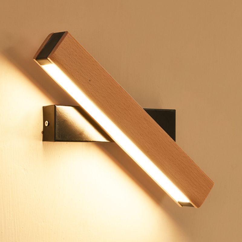Geometry Shape Wall Lighting Modern Style Wood 1 Lights Sconce Lamp for Living Room