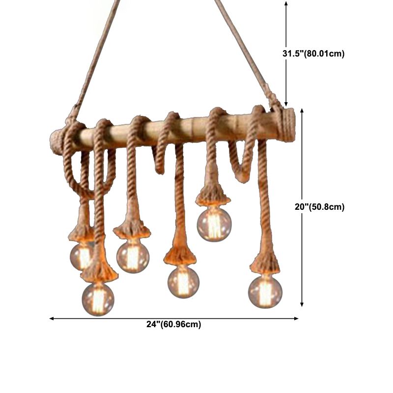 Industrial Style Island Lights Metal 3/6/8 Lights Pendant Light in Brown