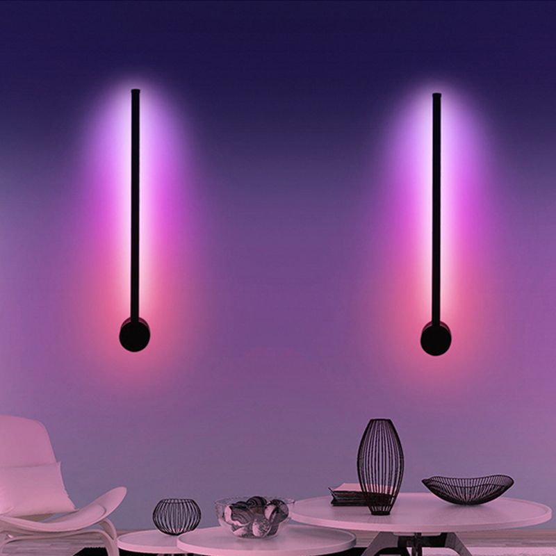 Luz de pared de dormitorio negro de aluminio de estilo simple moderno