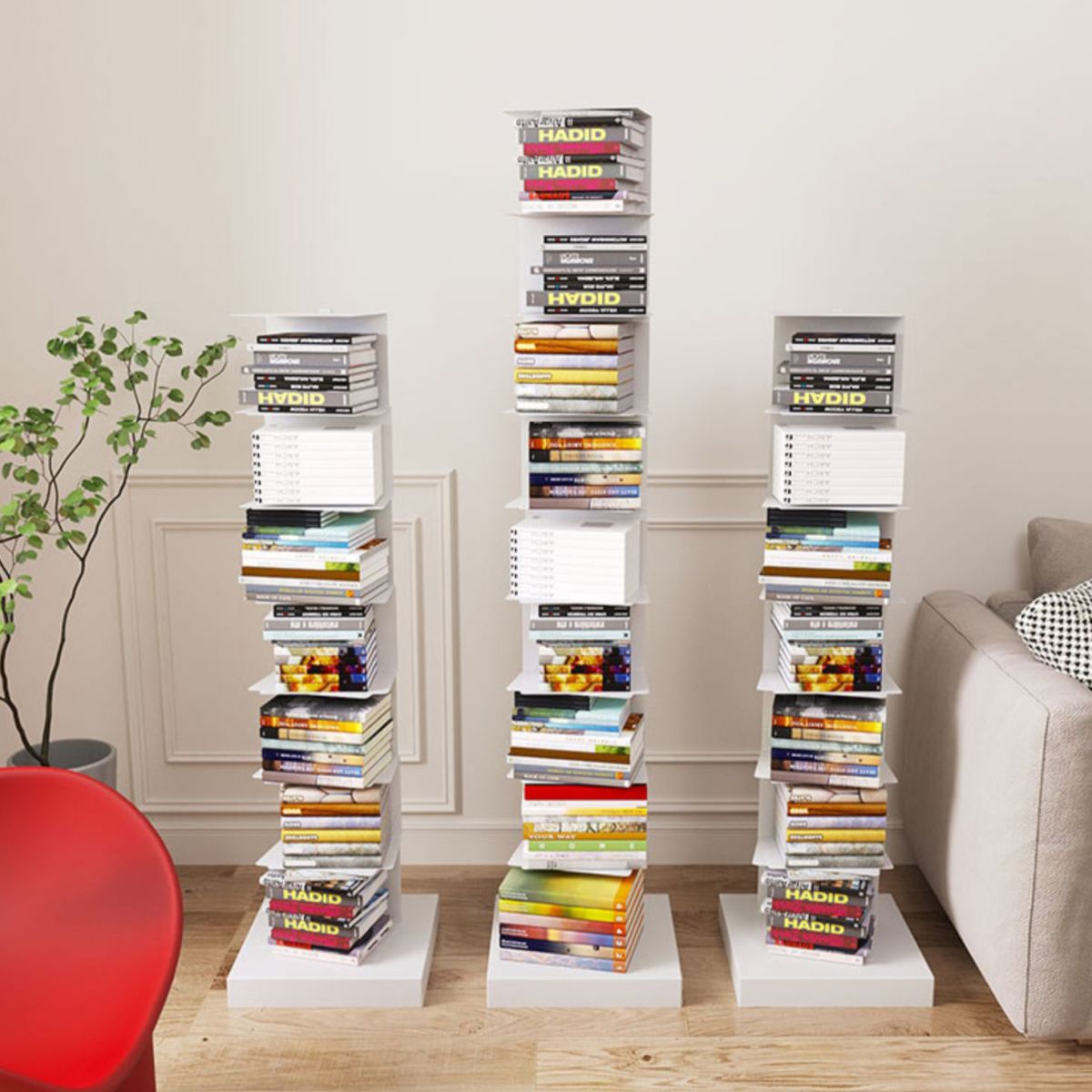 13.78"W Bookshelf Contemporary Style Invisible Bookcase for Office Study Room