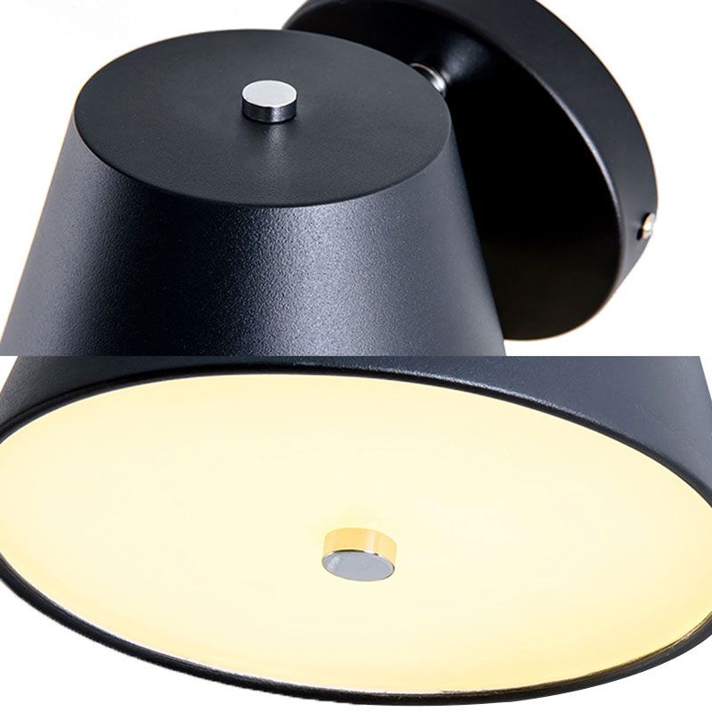 Pink/Yellow/Black Cone Wall Plan Macaron 1 Luz de la luz de metal claro en blanco/luz cálida