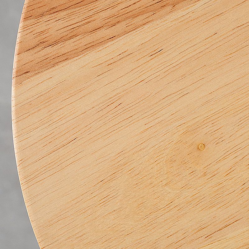 17.7"/21.6" Tall Mental Pedestal End Table Wood Round Side End Table