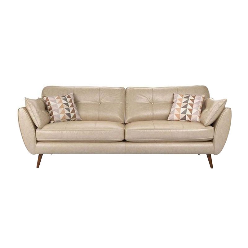Contemporary Faux Leather Stationary Flared Arm Cushions Seating