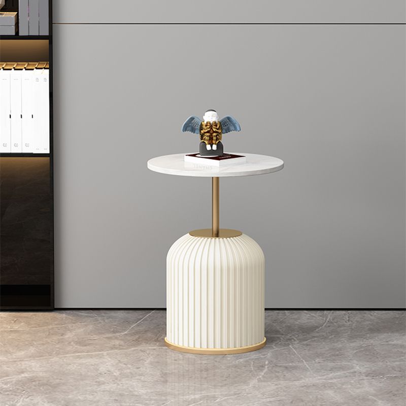 Slate Round Coffee Table Pedestal Coffee Cocktail Table for Living Room