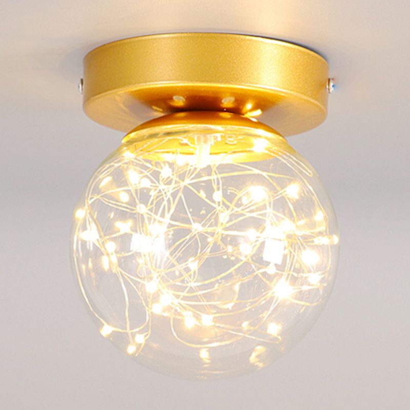Plafonnier en forme de boule, style moderne et simple, en verre, 1 lumière, montage encastré, pour allée de balcon